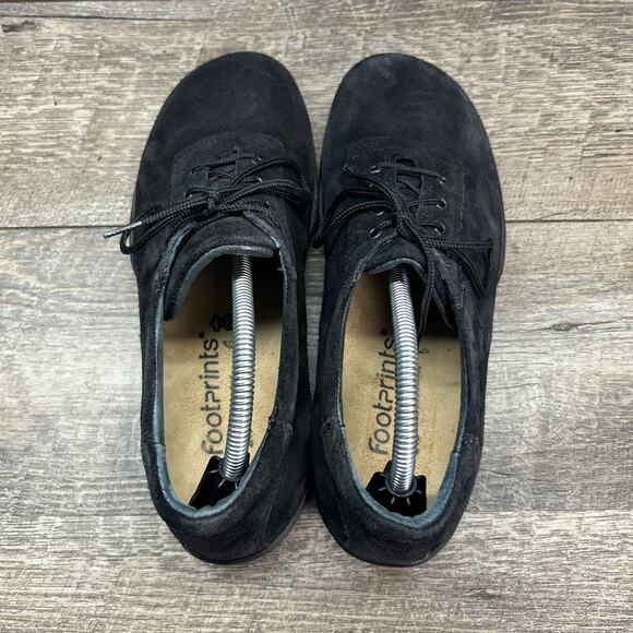 Footprints By Birkenstock Womens 38/245 US 7.5-8 Black Suede Padua Lace Shoe - Picture 8 of 16